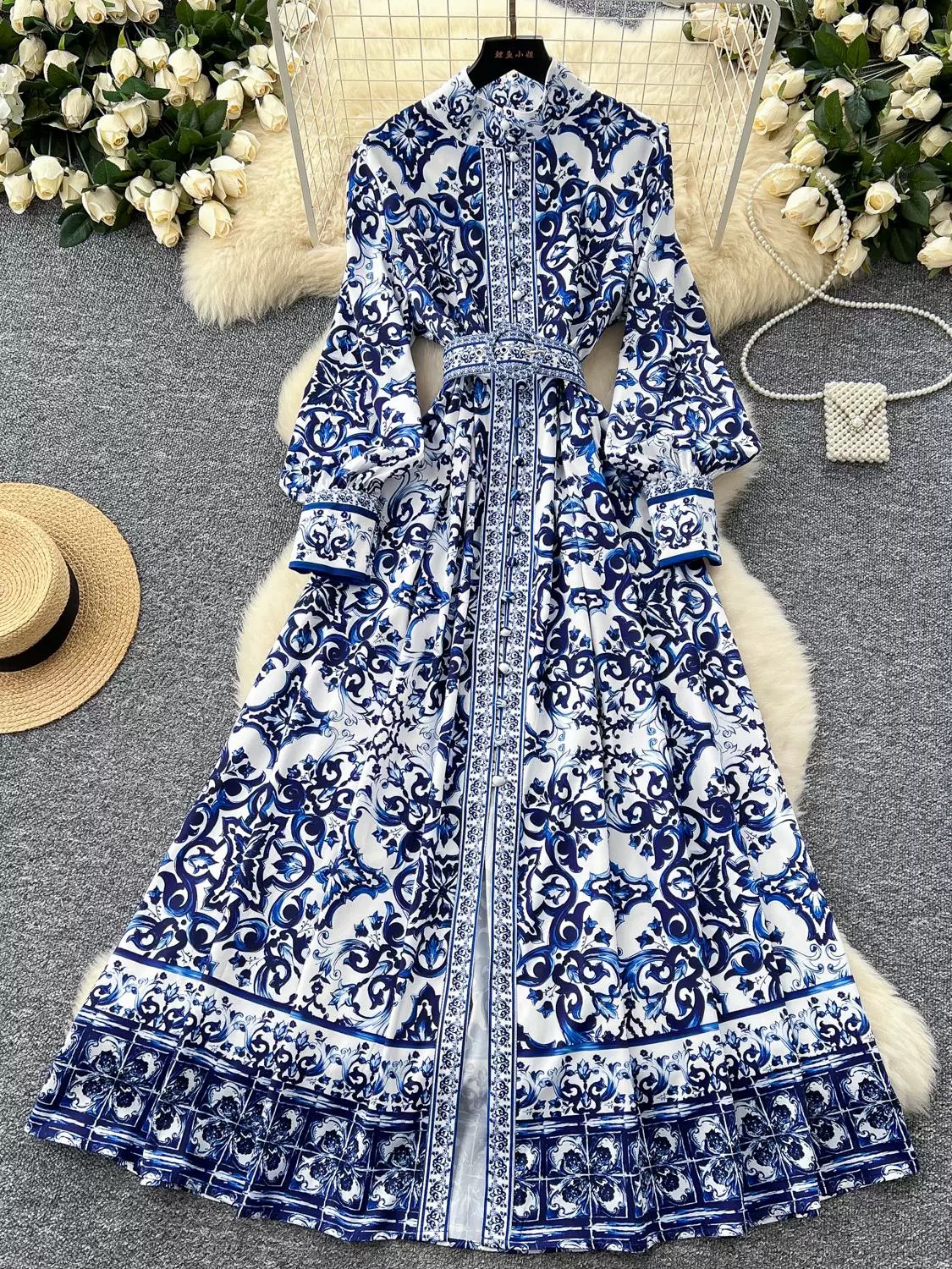 Peak elegance print dress ED183 images